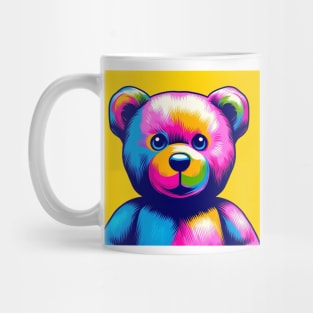 Neon Teddy Bear Portrait Sticker T-shirt Mug